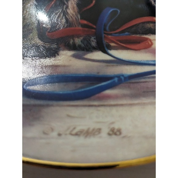 A New Leash on Life - Terrier Puppy Playtime Plate Collection 1987 by Jim Lamb - Picture 5 of 7